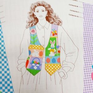 8A  Easter vest kit premade pattern fits XS - larg easy sewing pattern bunny